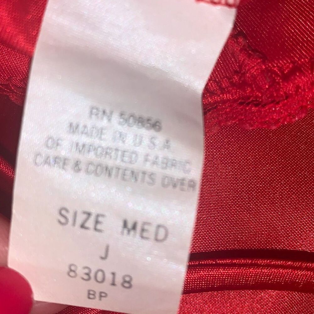 Vintage Lady Manhattan Red Satin Slip Dress with Bow Size Medium - Picture 12 of 13